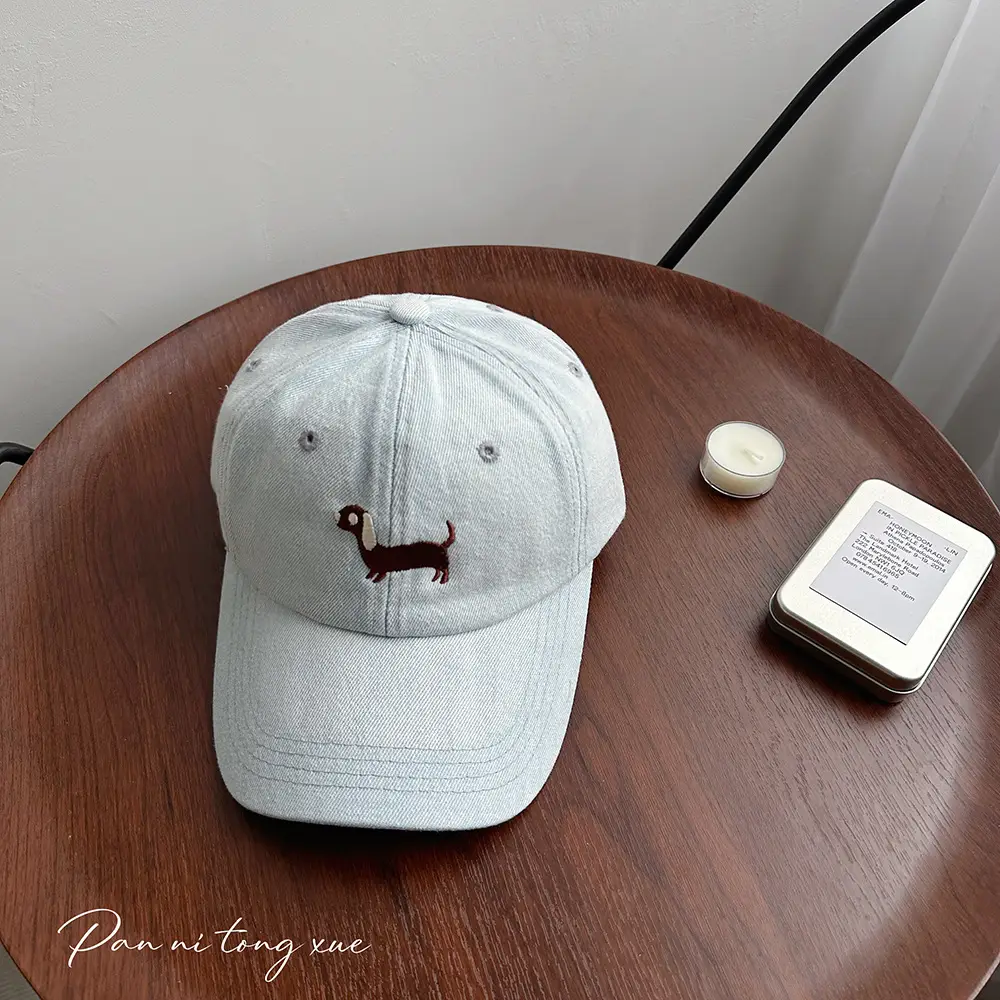 Blue Embroidered Puppy Cap for Men Women - Image 2
