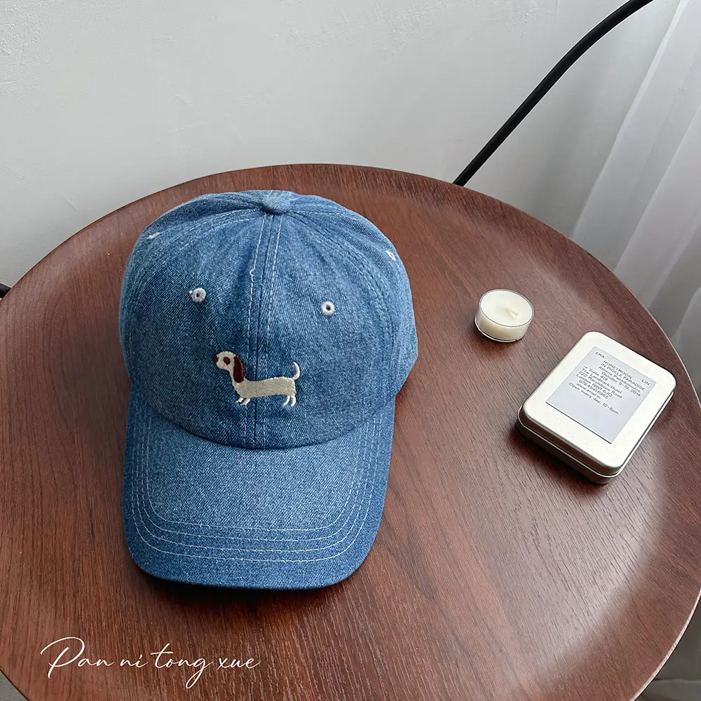Blue Embroidered Puppy Cap for Men Women - Image 3