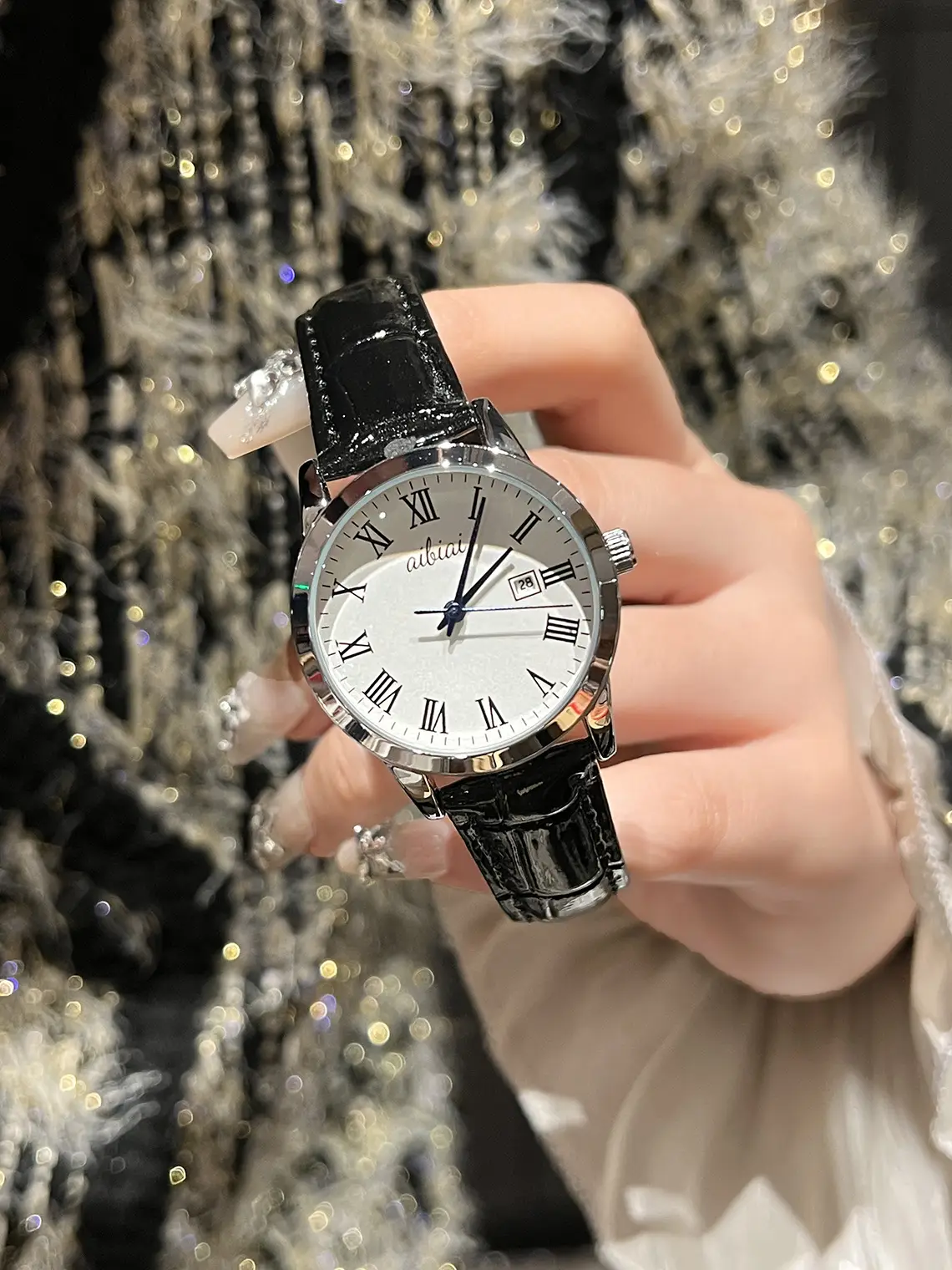 Women's Cross-Border Quartz Watch with Diamond Ring — feature 10