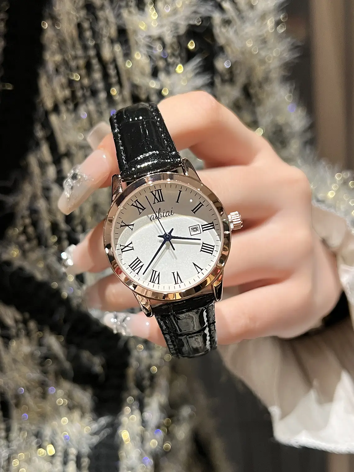 Women's Cross-Border Quartz Watch with Diamond Ring — feature 7