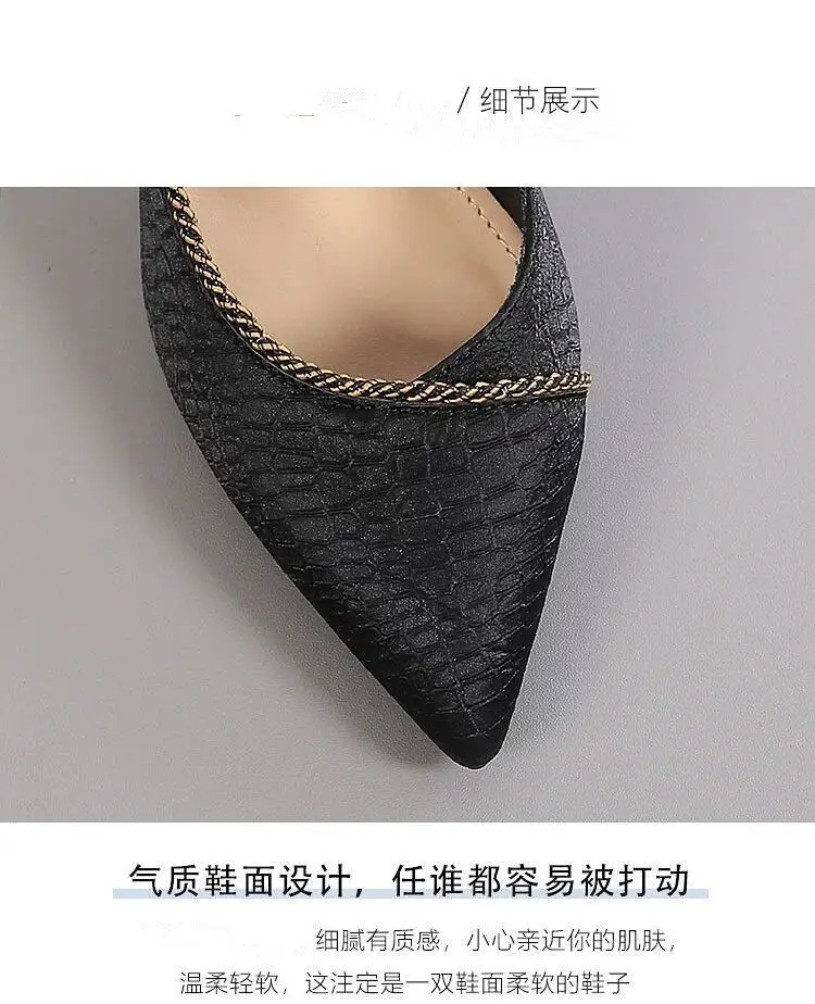 French High-Heeled Shoes for Women 2026 Spring & Fall New Hot-Selling Stiletto Shoes for Women with Pointed Toes and Black Professional Leather Shoes — feature 6