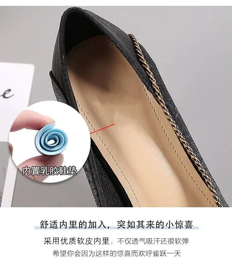 French High-Heeled Shoes for Women 2026 Spring & Fall New Hot-Selling Stiletto Shoes for Women with Pointed Toes and Black Professional Leather Shoes — feature 7