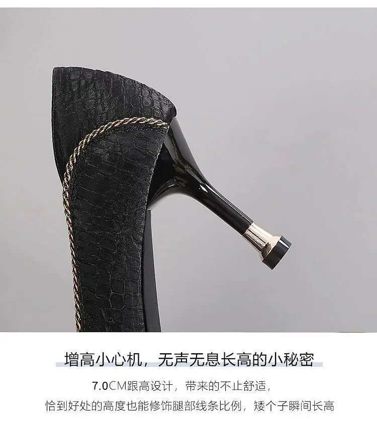 French High-Heeled Shoes for Women 2026 Spring & Fall New Hot-Selling Stiletto Shoes for Women with Pointed Toes and Black Professional Leather Shoes — feature 8