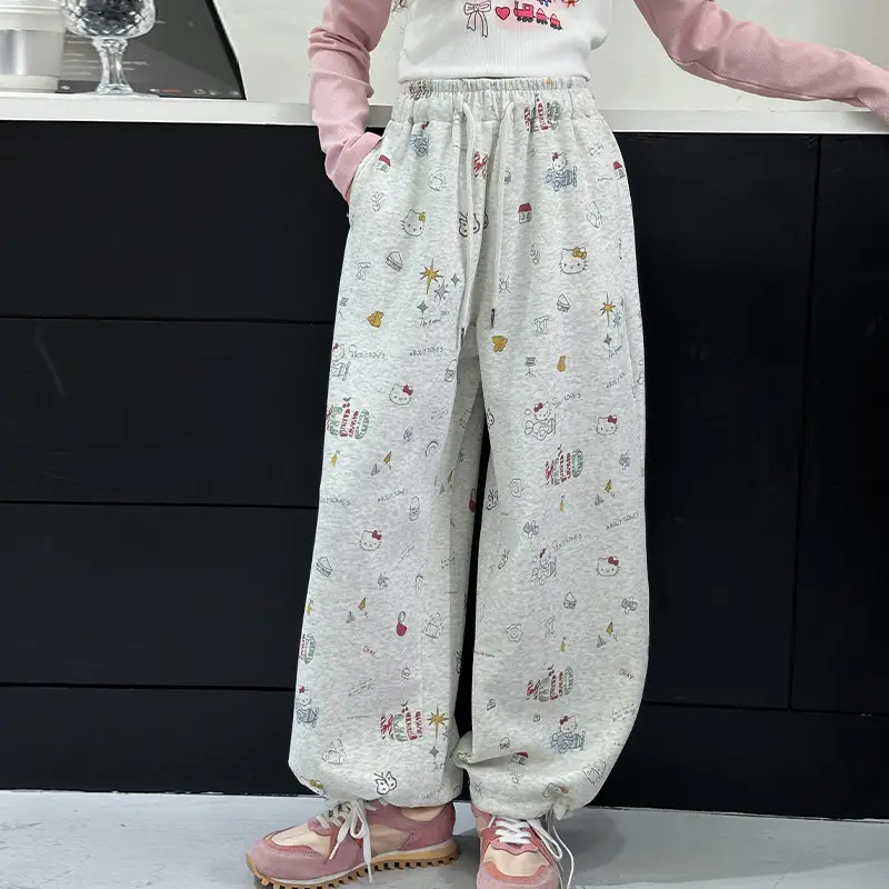 Girls' Wide Leg Graffiti Pants Spring Autumn 2025 - Image 4