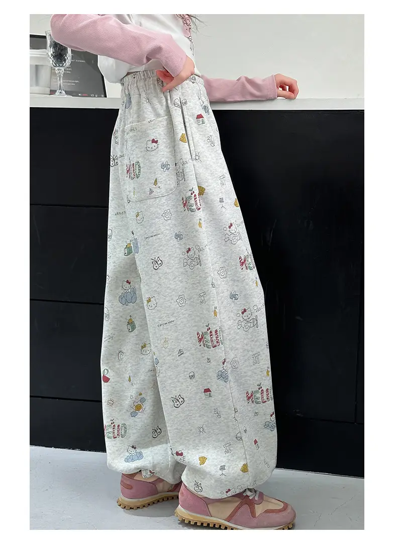 Girls' Wide Leg Graffiti Pants Spring Autumn 2025 — feature 15