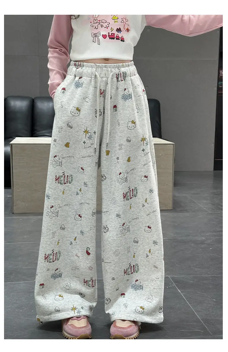 Girls' Wide Leg Graffiti Pants Spring Autumn 2025 — feature 16