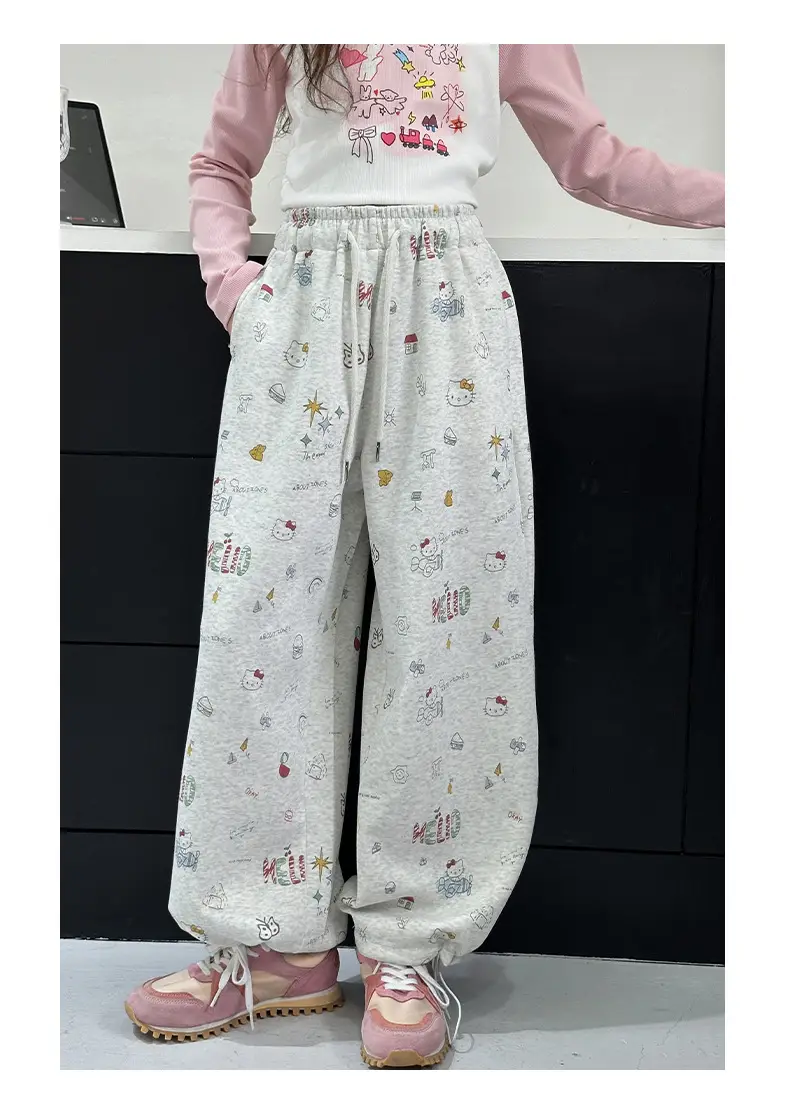Girls' Wide Leg Graffiti Pants Spring Autumn 2025 — feature 17