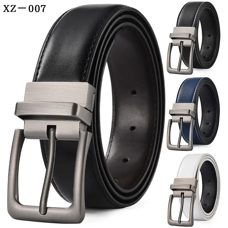 Men's Brown Leather Belt with Silver Pin Buckle - Image 10