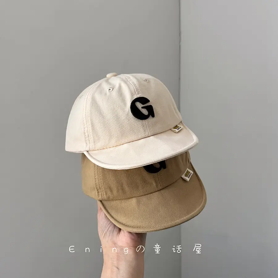 Korean Letter Cap Navy Blue Sunshade - Image 7