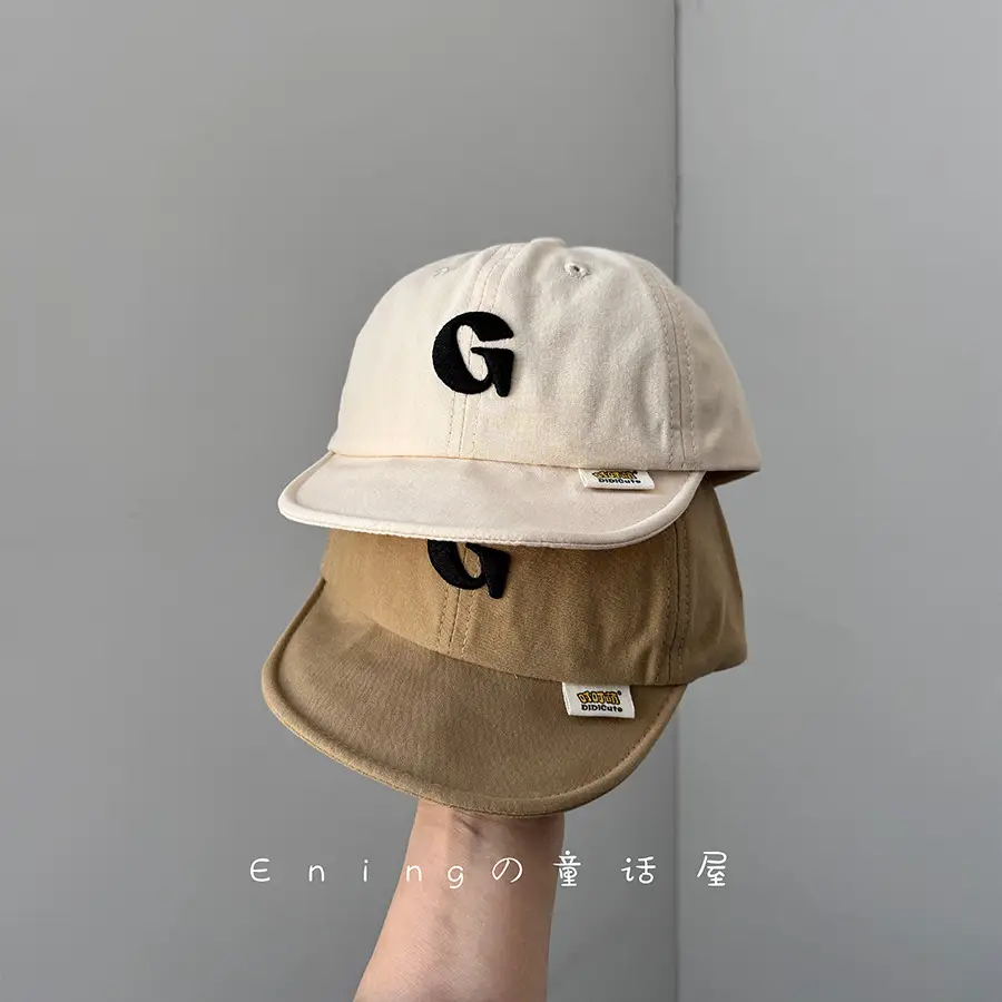 Korean Letter Cap Navy Blue Sunshade - Image 8