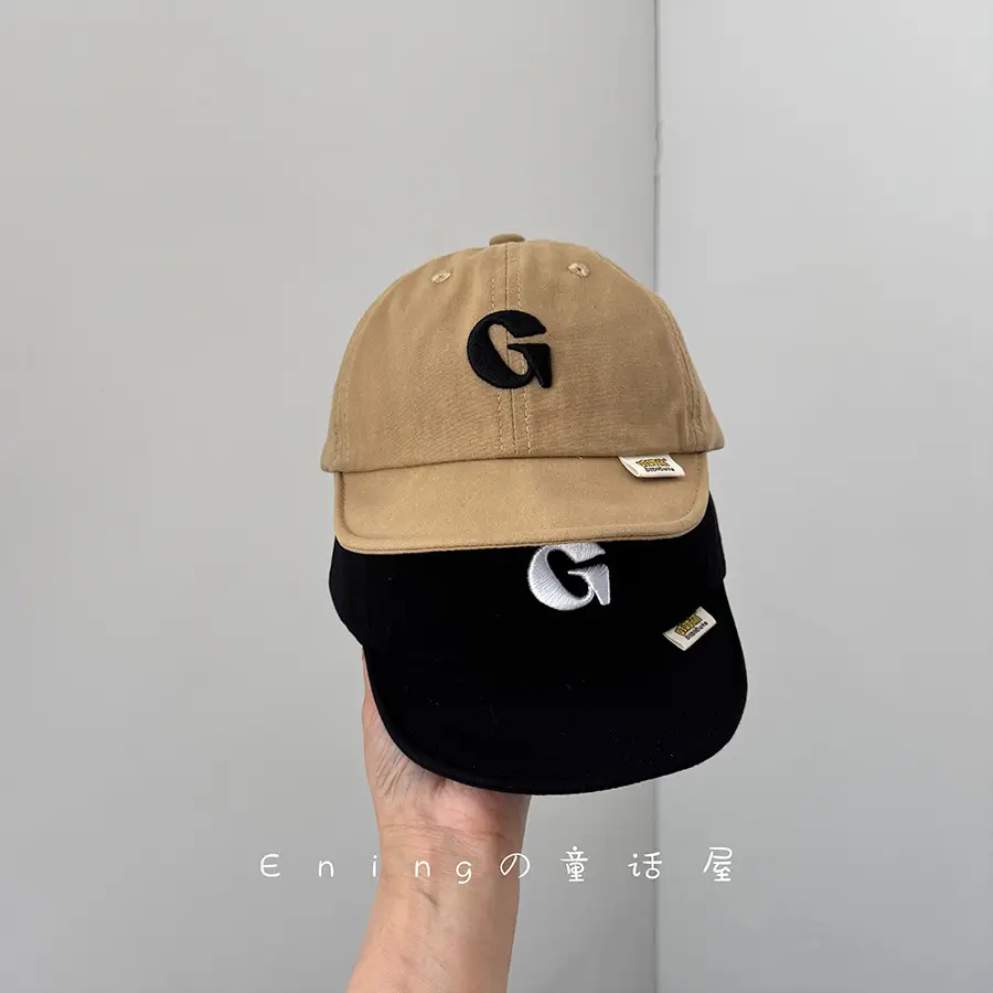 Korean Letter Cap Navy Blue Sunshade - Image 9