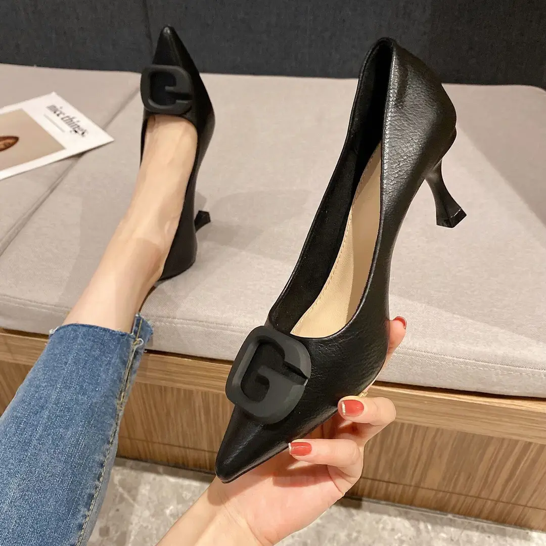 Fairy Style Pointed Stiletto Heel Shoes Women's Spring and Autumn New French Commuter High Heel Shallow Mouth Professional Work Shoes Women - Image 5