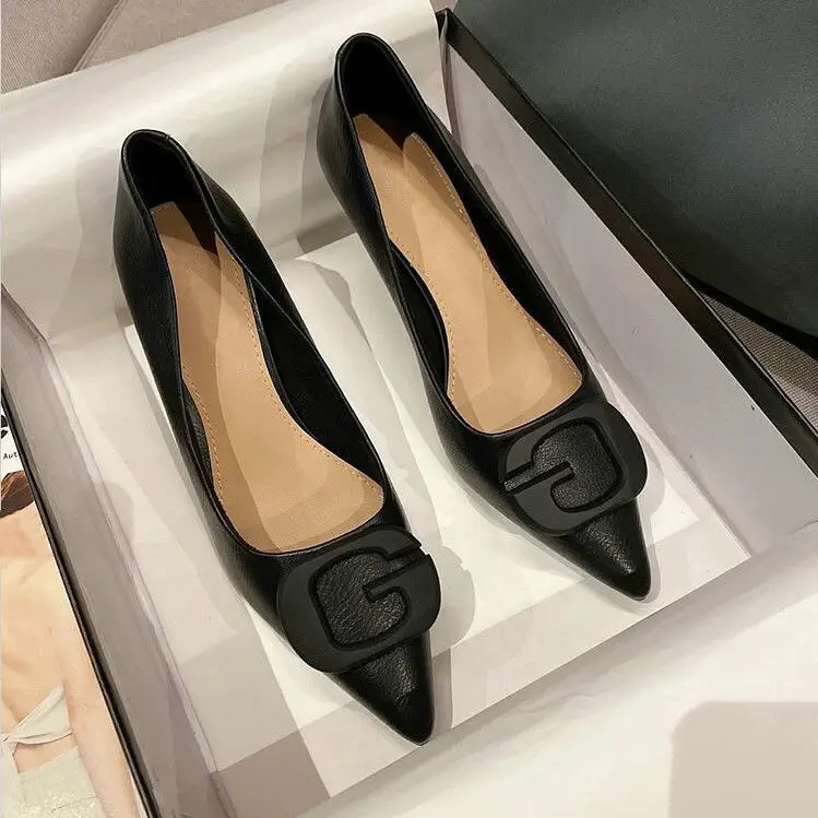 Fairy Style Pointed Stiletto Heel Shoes Women's Spring and Autumn New French Commuter High Heel Shallow Mouth Professional Work Shoes Women — feature 1
