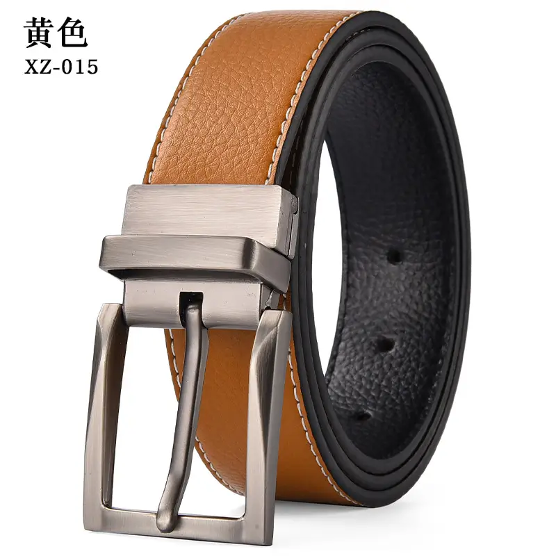Men's White Leather Belt with Silver Pin Buckle — feature 10