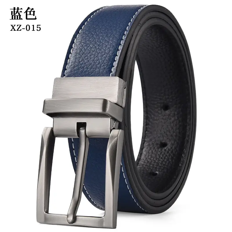 Men's White Leather Belt with Silver Pin Buckle — feature 12