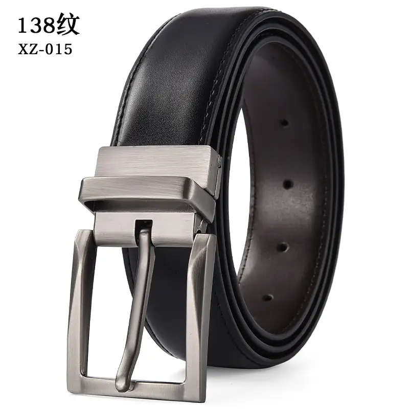 Men's White Leather Belt with Silver Pin Buckle — feature 13