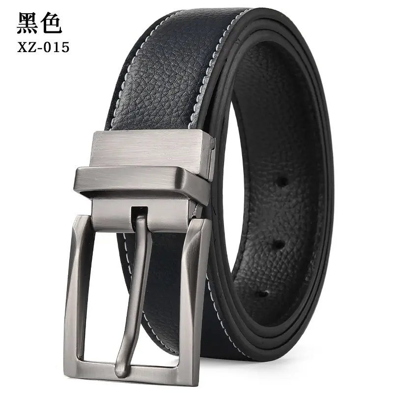 Men's White Leather Belt with Silver Pin Buckle — feature 9