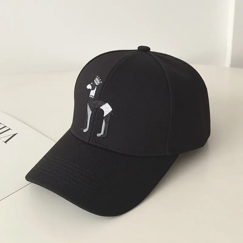 Black Embroidered Cartoon Cap for Men Women - Image 5