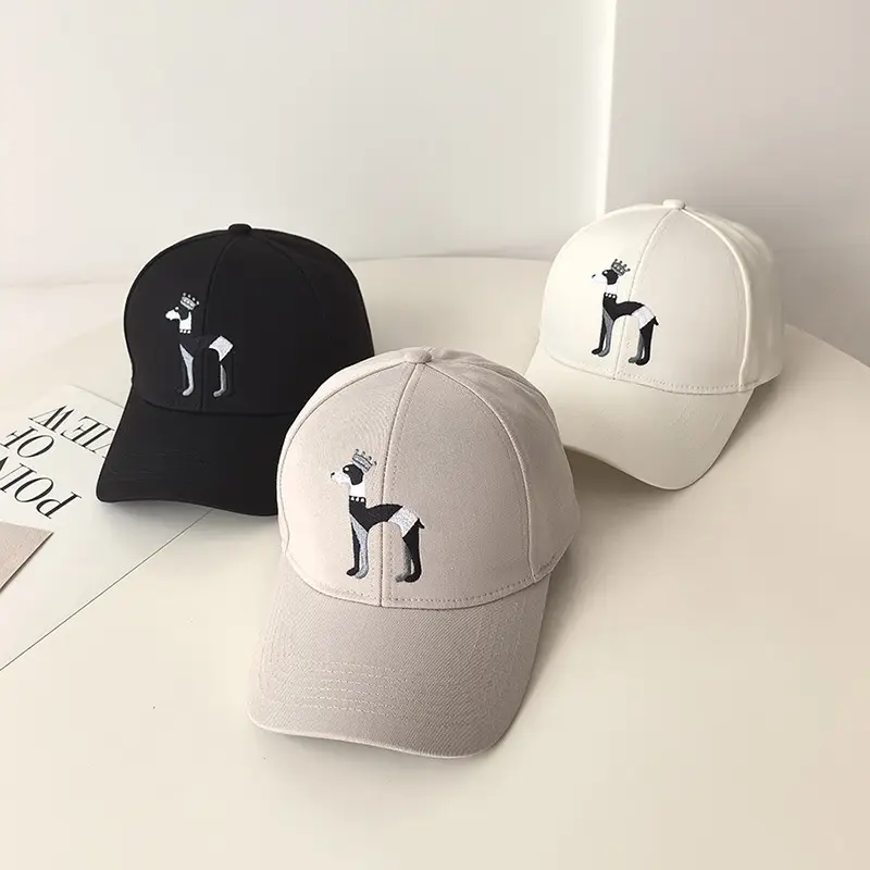 Black Embroidered Cartoon Cap for Men Women — feature 1
