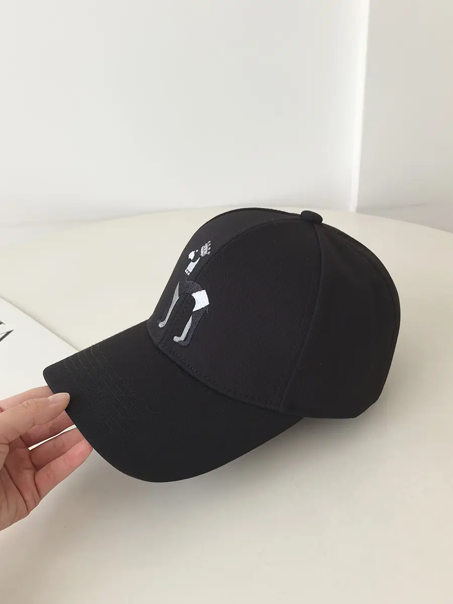 Black Embroidered Cartoon Cap for Men Women — feature 15