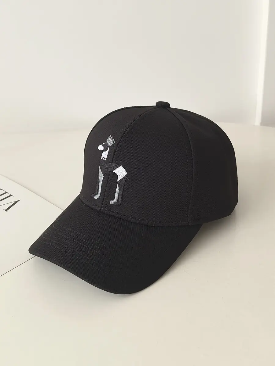 Black Embroidered Cartoon Cap for Men Women — feature 27