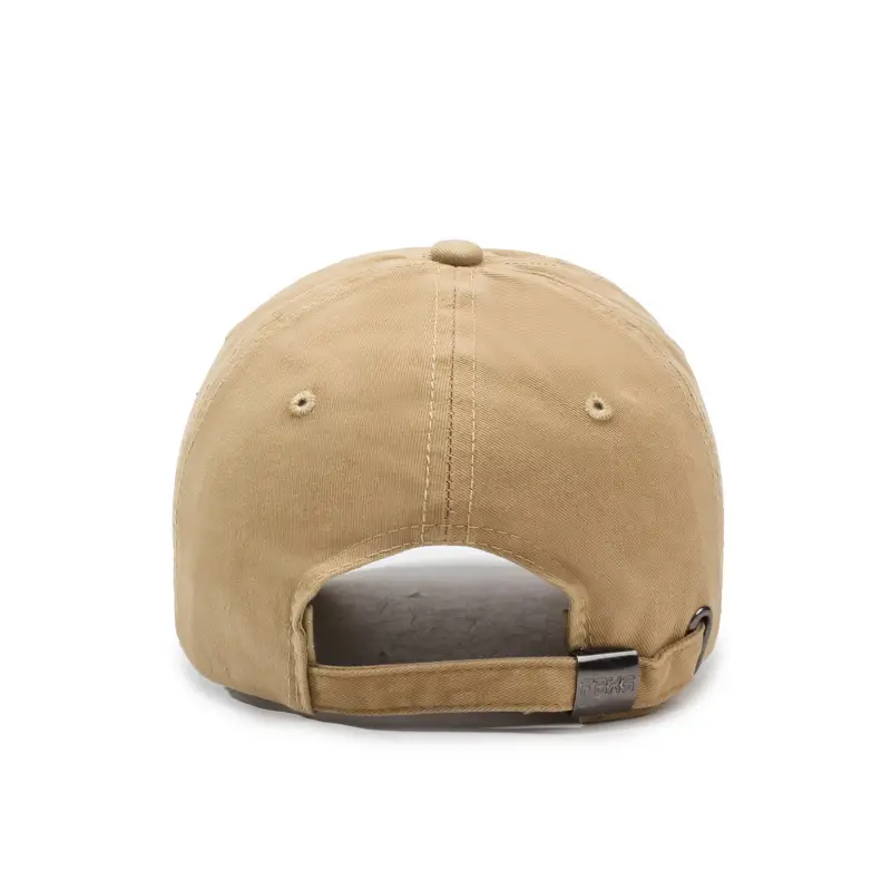 Men Distressed Beige Baseball Cap with Sunshade