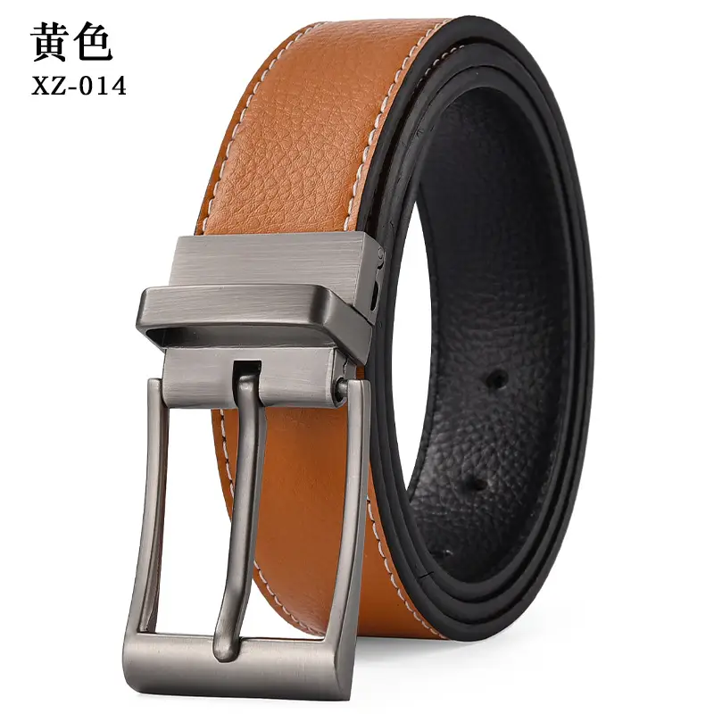 Men's Black Leather Belt with Silver Buckle - Image 14