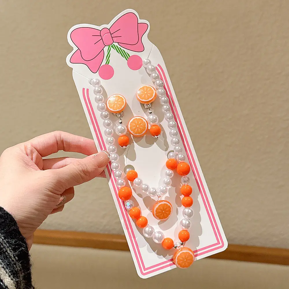Fruit Pearl Necklace Set for Girls Princess Style - Image 10