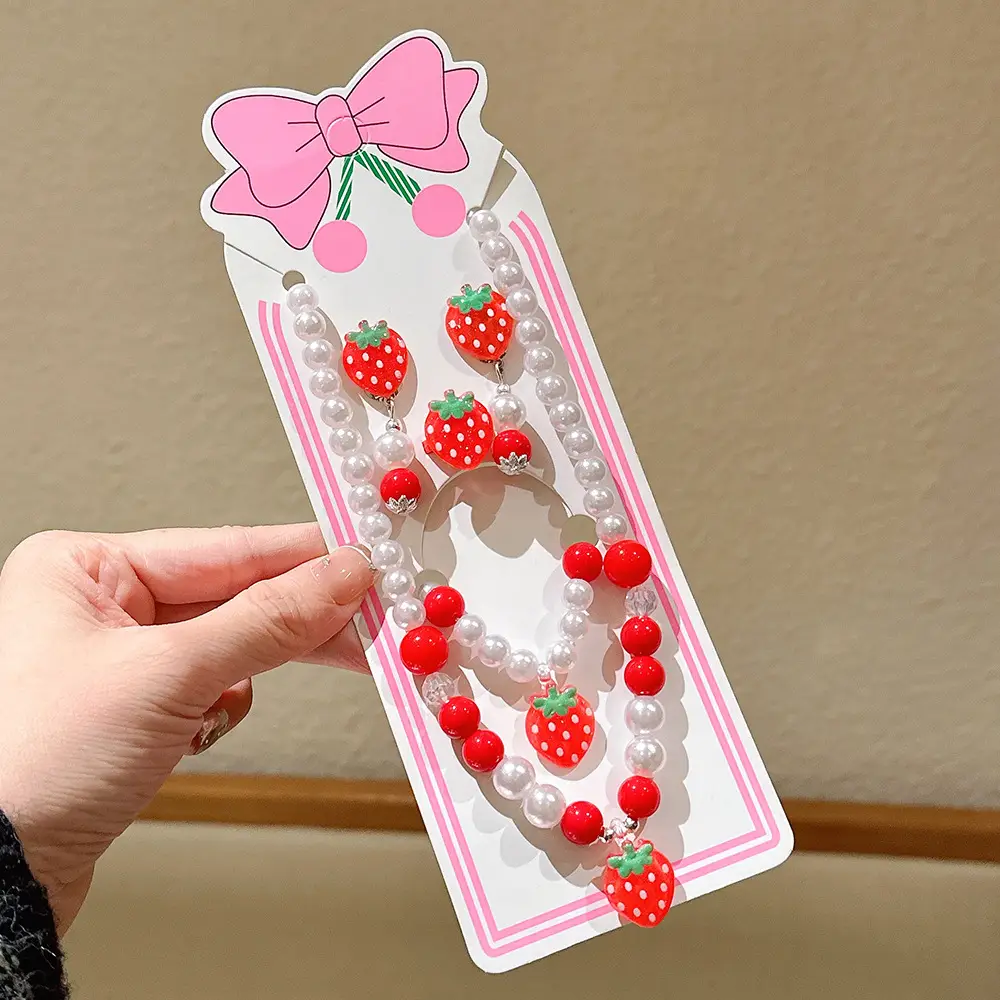 Fruit Pearl Necklace Set for Girls Princess Style - Image 5