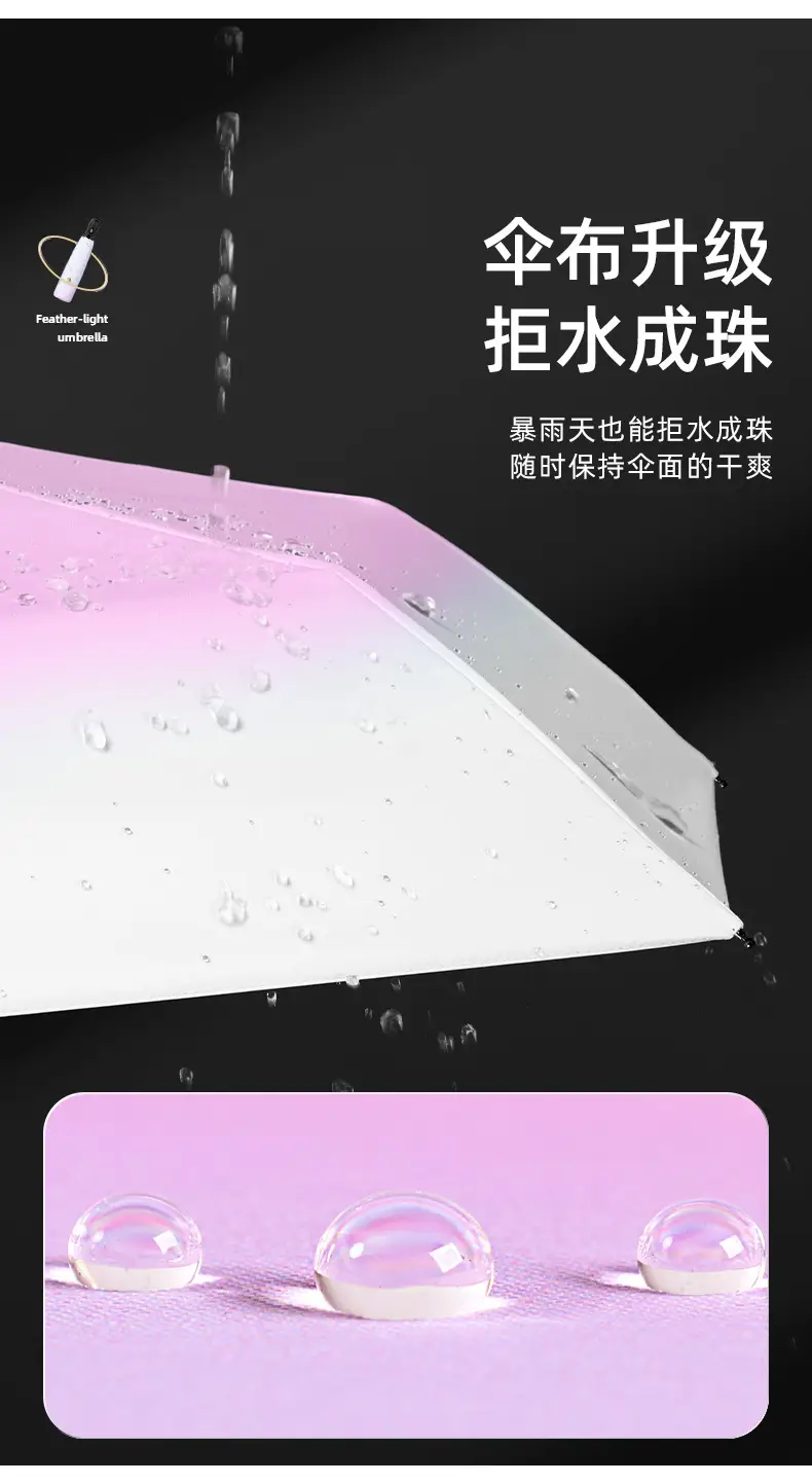 Full-Automatic Feather Sunscreen Umbrella Black Glue — feature 10
