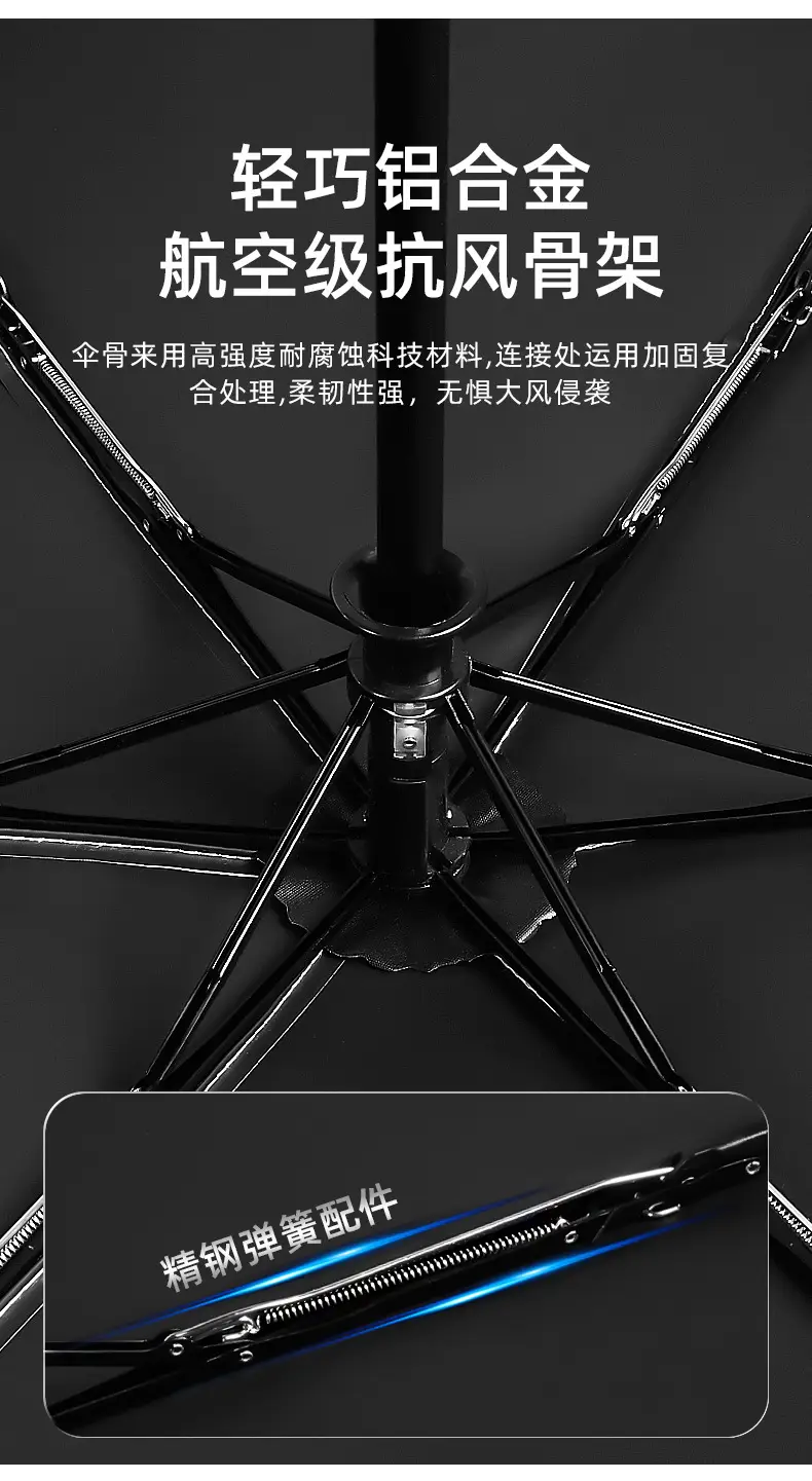 Full-Automatic Feather Sunscreen Umbrella Black Glue — feature 11