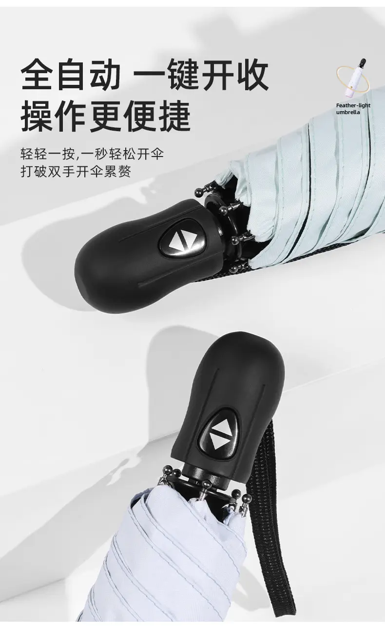 Full-Automatic Feather Sunscreen Umbrella Black Glue — feature 9