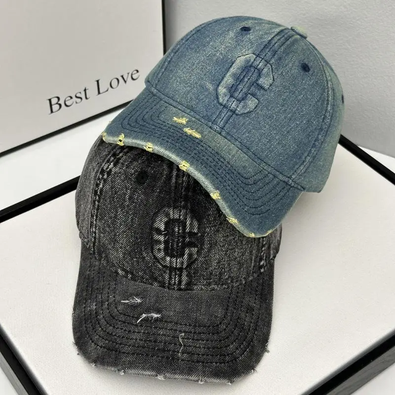 Denim Hole C Letter Baseball Cap for Kids - Image 9