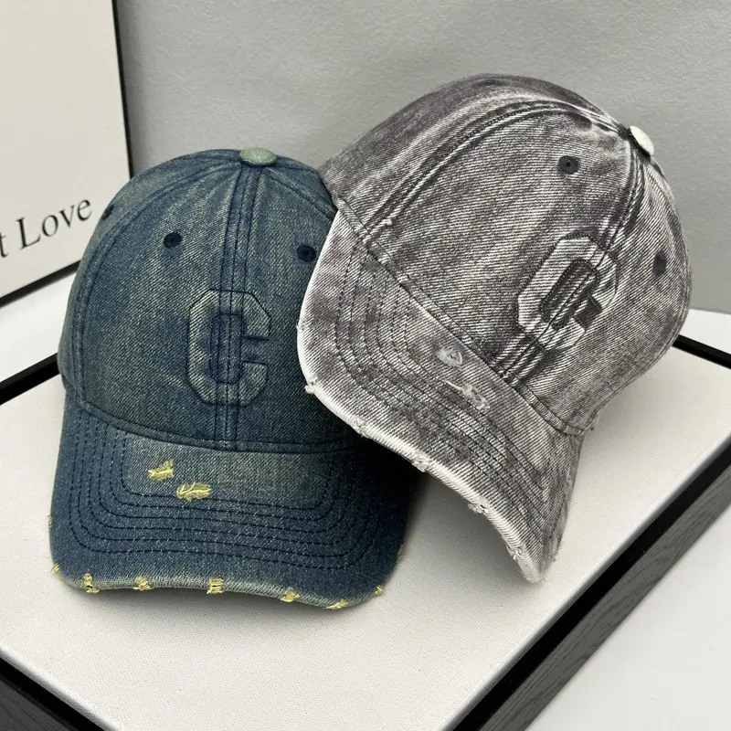 Denim Hole C Letter Baseball Cap for Kids — feature 3