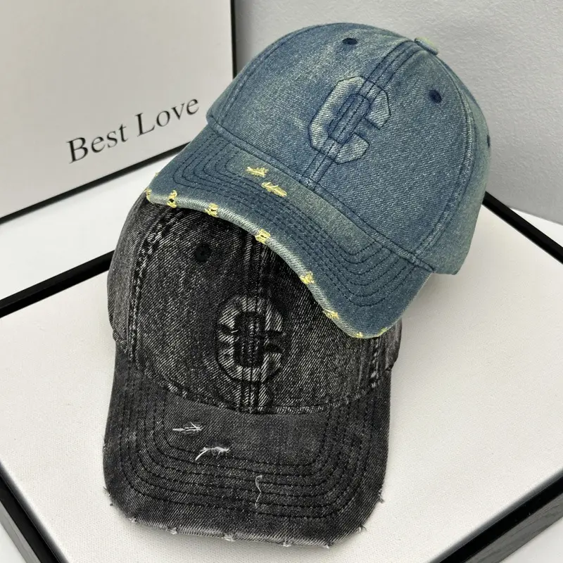 Denim Hole C Letter Baseball Cap for Kids — feature 4