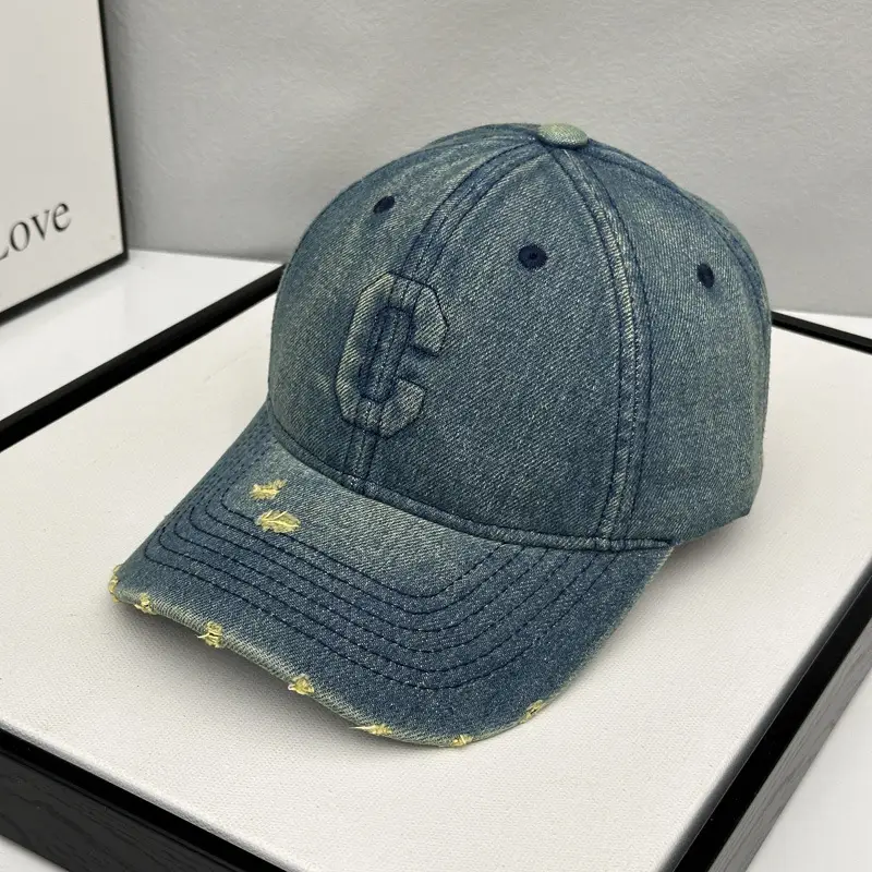 Denim Hole C Letter Baseball Cap for Kids — feature 5