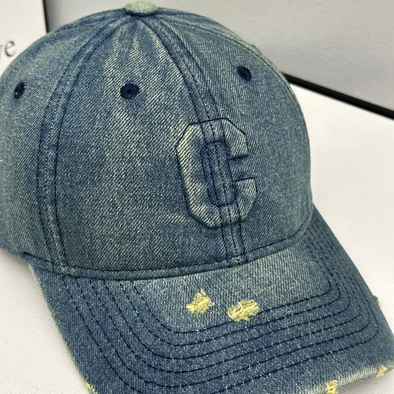 Denim Hole C Letter Baseball Cap for Kids — feature 9