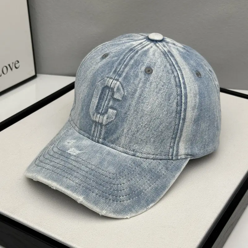 Denim Hole C Letter Baseball Cap for Kids - Image 2