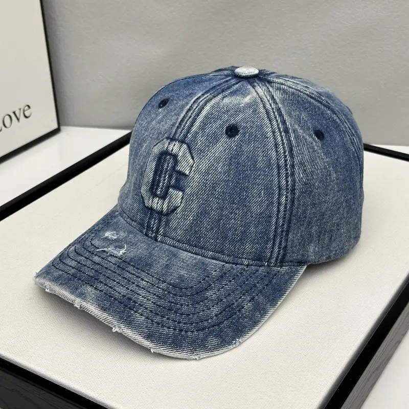 Denim Hole C Letter Baseball Cap for Kids - Image 3