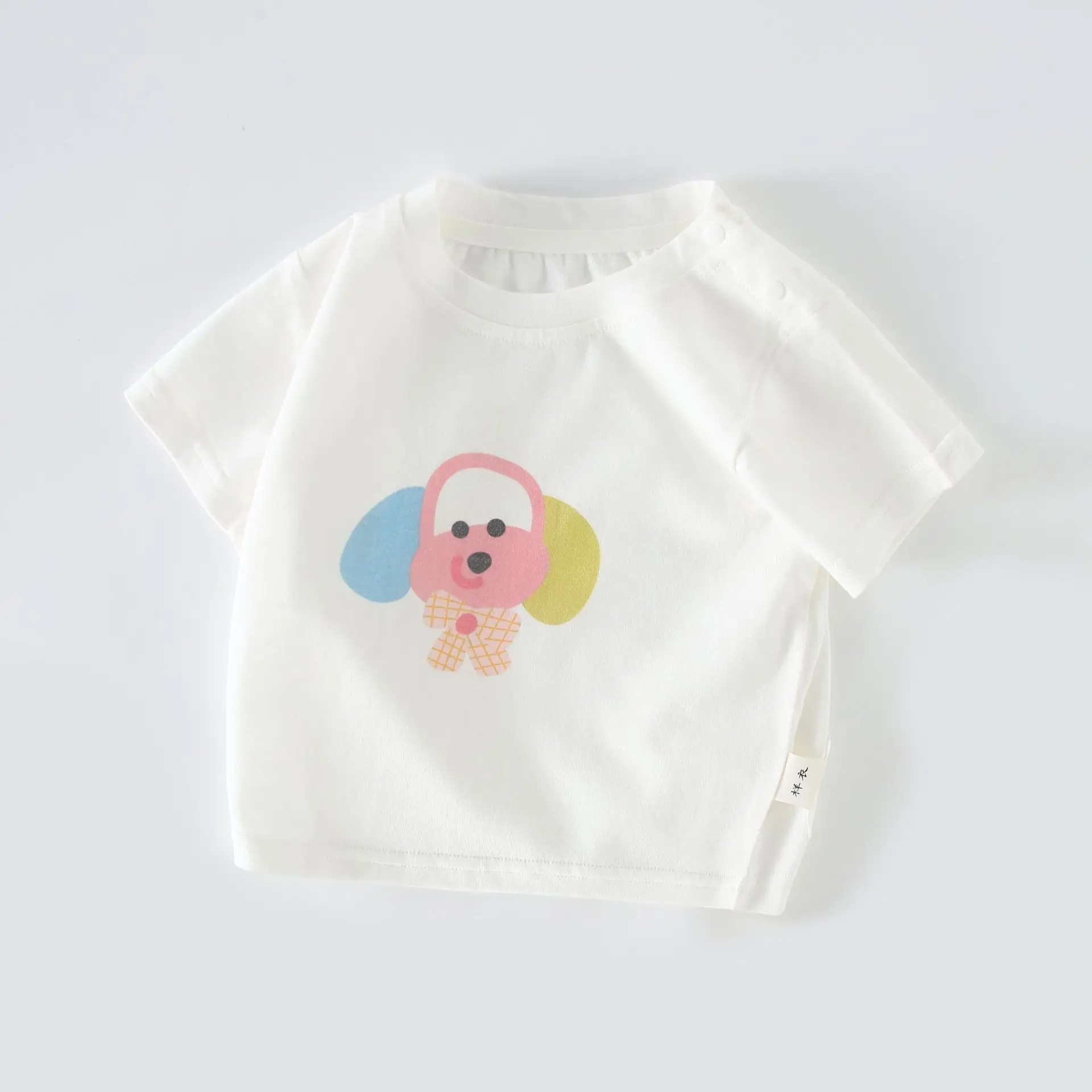White Cotton Baby T-shirt with Cute Unicorn Print - Image 2