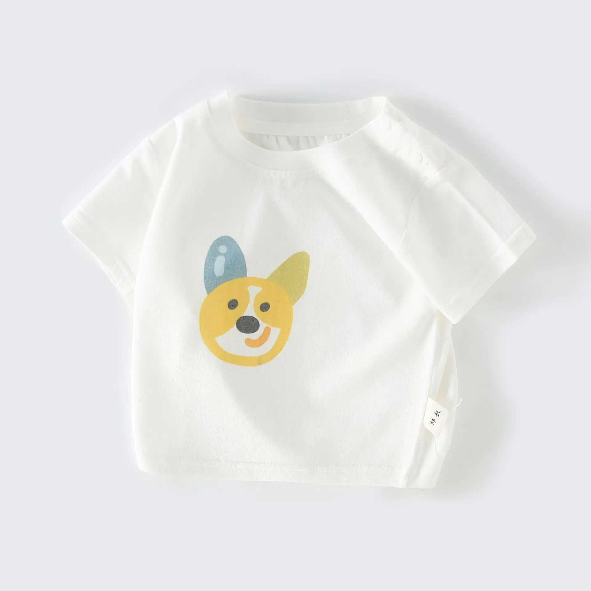 White Cotton Baby T-shirt with Cute Unicorn Print - Image 3
