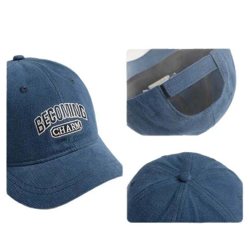 Men Black Embroidered Baseball Cap Becoming Charm