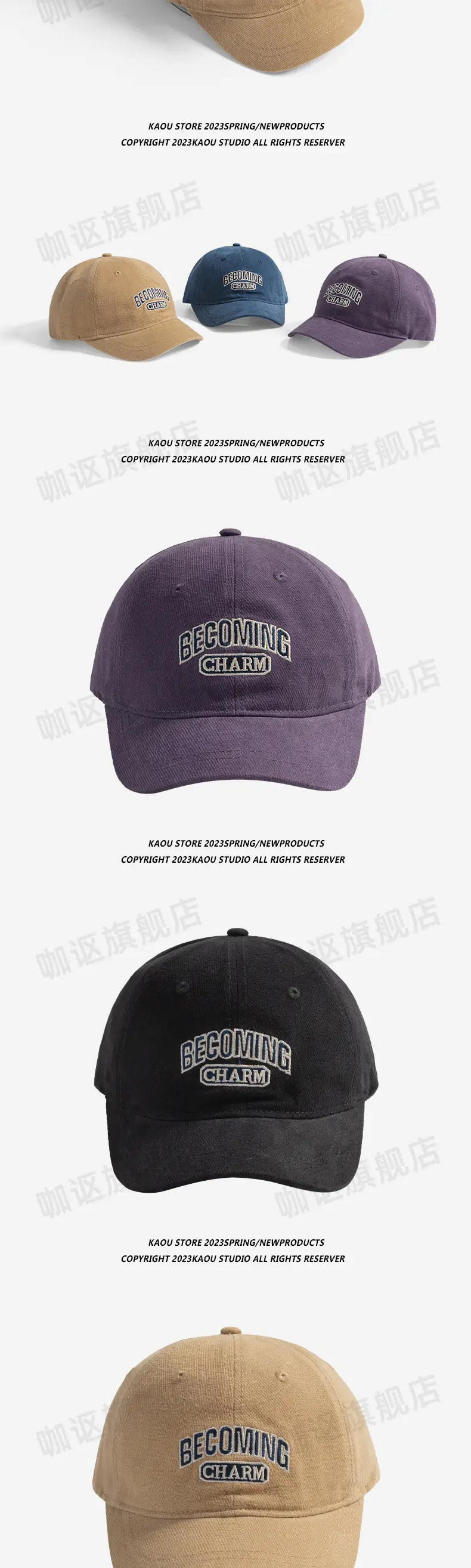 Men Black Embroidered Baseball Cap Becoming Charm — feature 2