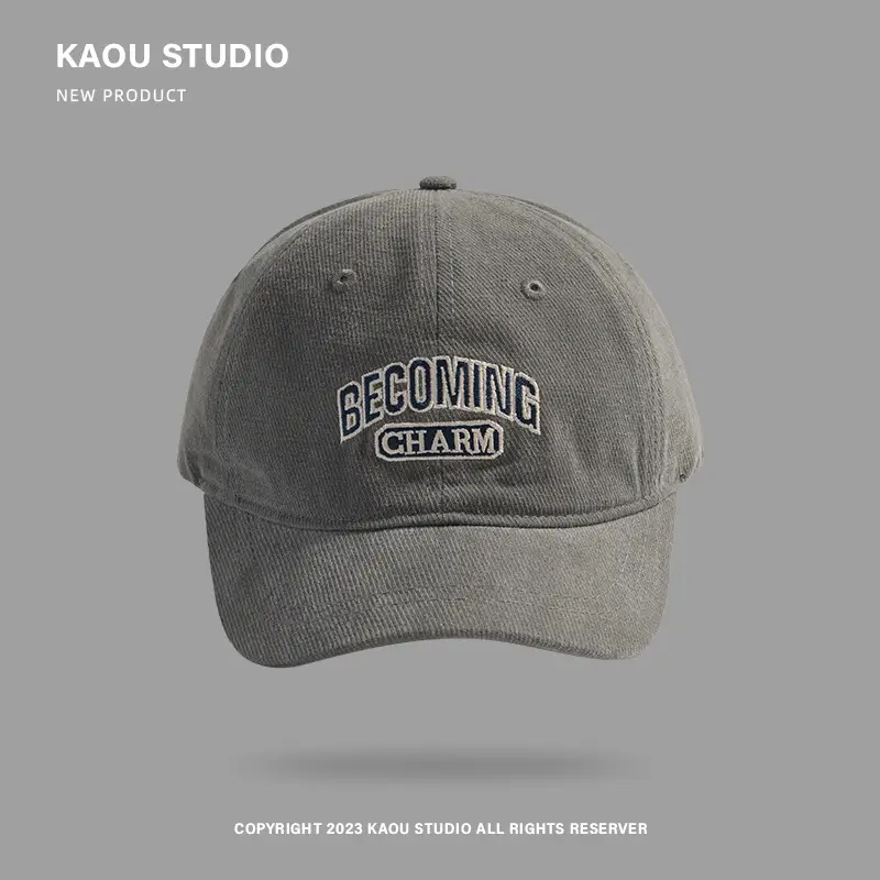 Men Black Embroidered Baseball Cap Becoming Charm