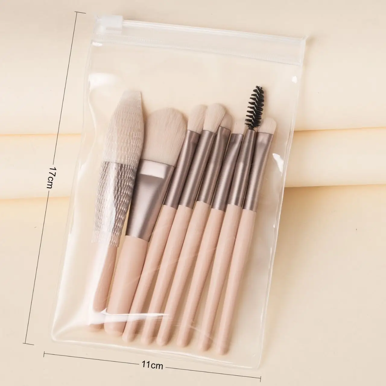 8-Piece Makeup Brush Set Light Blue Travel Beauty Tools - Image 6