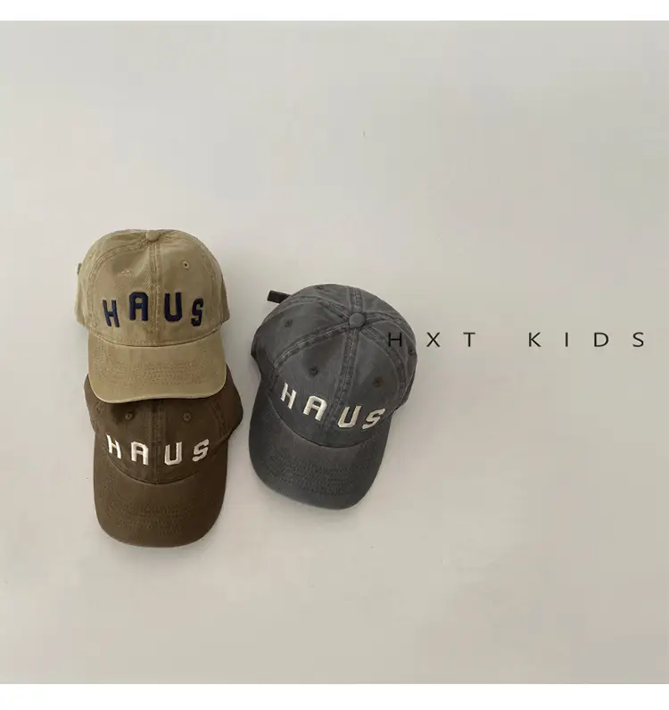 Children's Western Cap Spring Autumn Brown Beige — feature 3