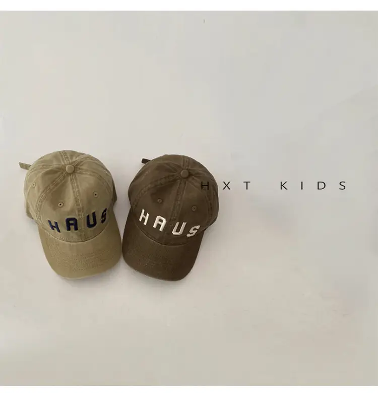 Children's Western Cap Spring Autumn Brown Beige — feature 4