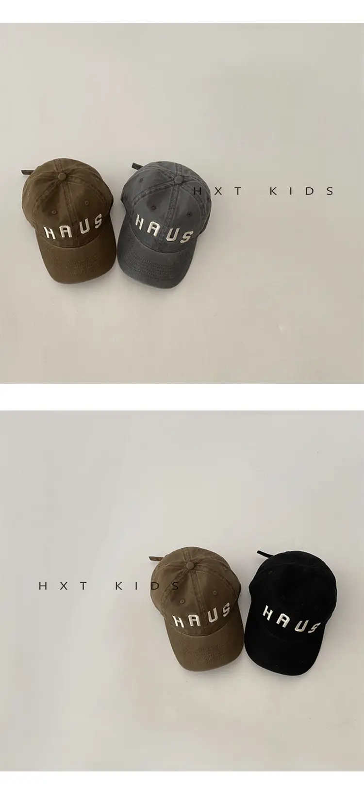 Children's Western Cap Spring Autumn Brown Beige — feature 5