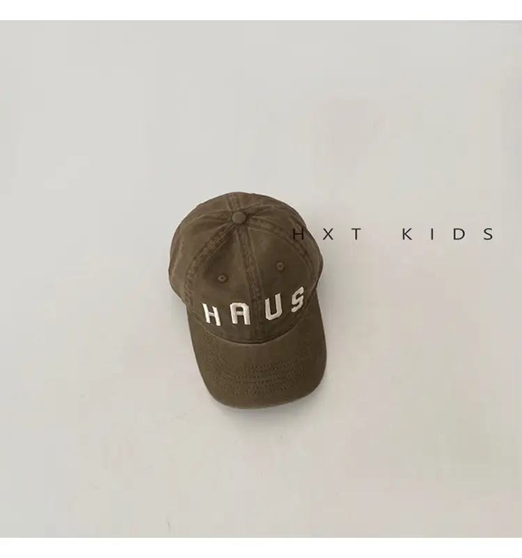 Children's Western Cap Spring Autumn Brown Beige — feature 7