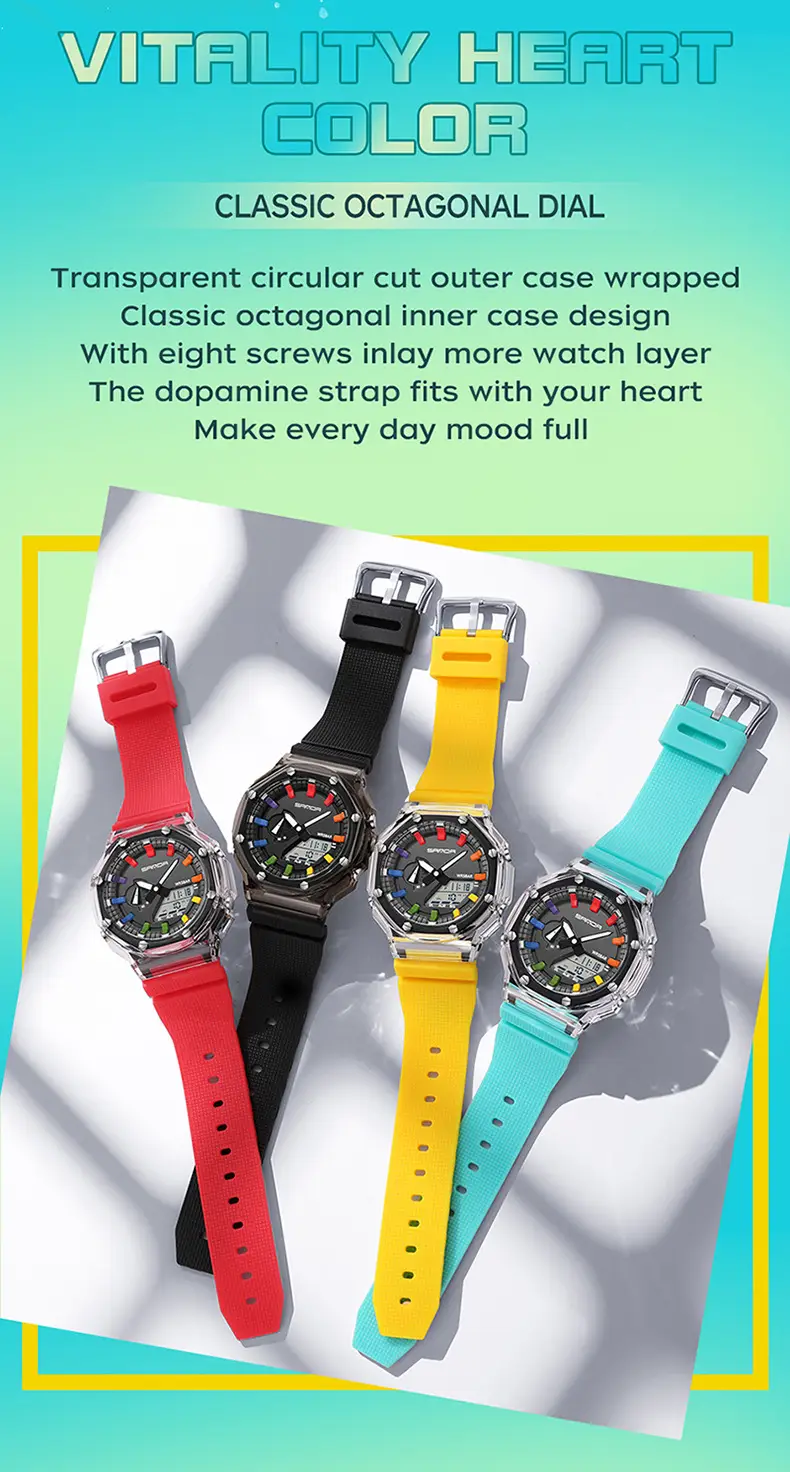 Sanda Multi-Functional Yellow Digital Alarm Watch for Men Women — feature 19